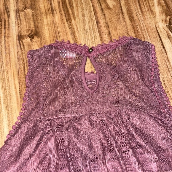 No Boundaries women’s medium 7 9 dress mini Mauve pink lace boho sleeveless - Picture 5 of 8